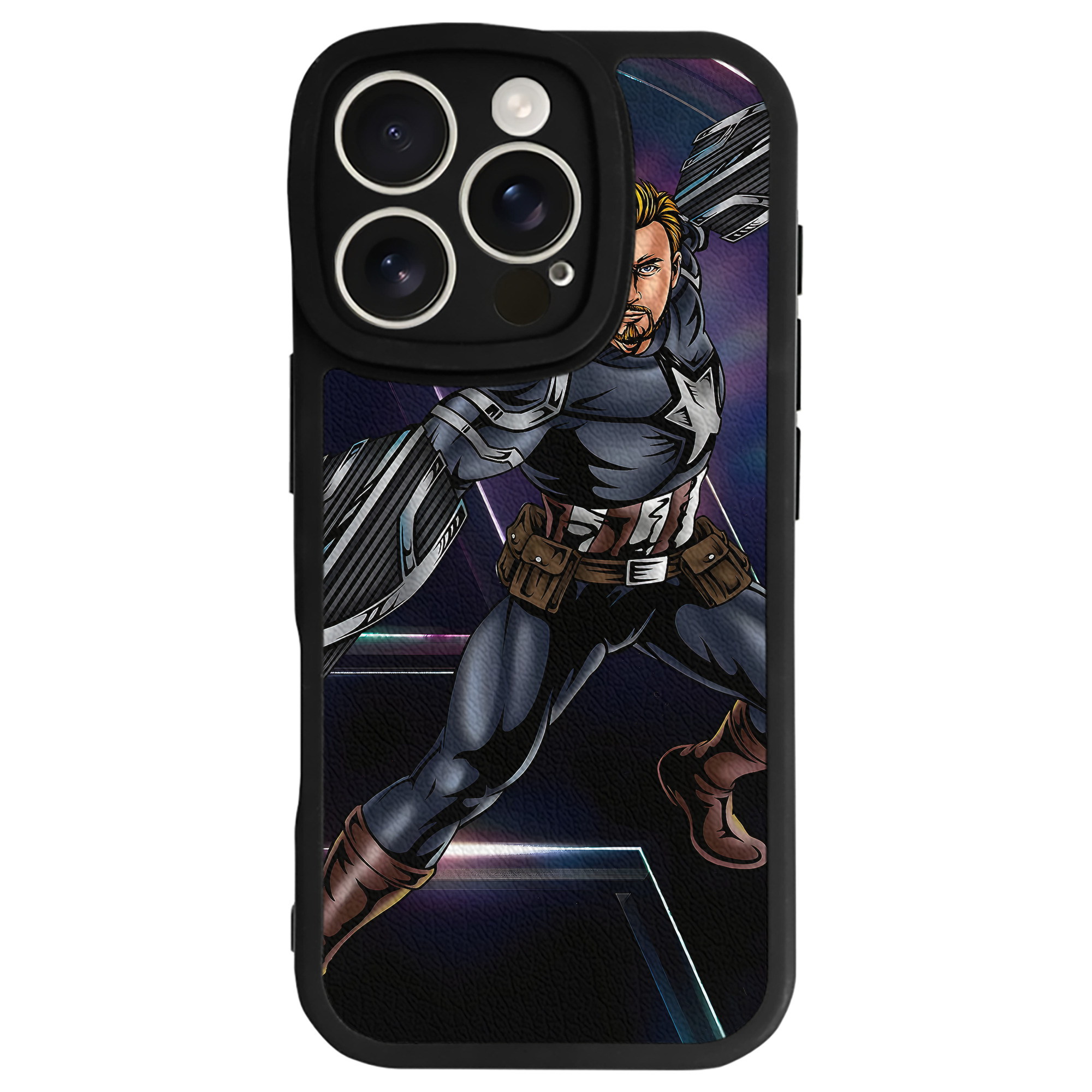 （画像用） アベンジャーズ The Avengers 【iPhone 16シリーズ対応】シリコンスマホケース（レザー調） 材質：シリコン